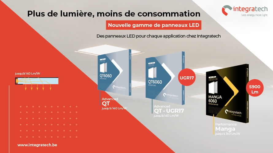 Plus de lumière, moins de consommation. Des panneaux LED pour chaque application chez Integratech